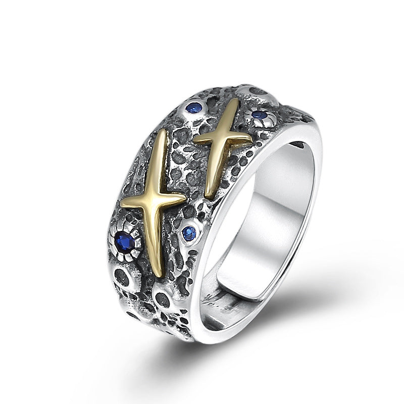 Men’s Starry Ring in Silver Color