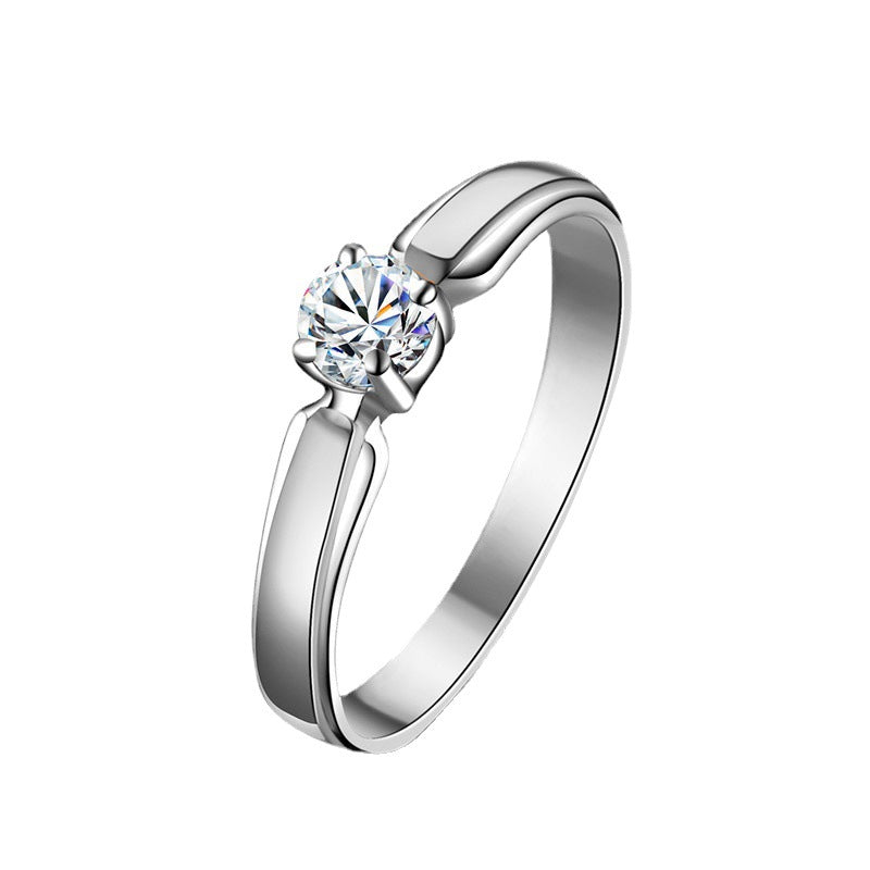 Premium D Color Moissanite Ring for Women – Classic Wedding Diamond-Style Ring