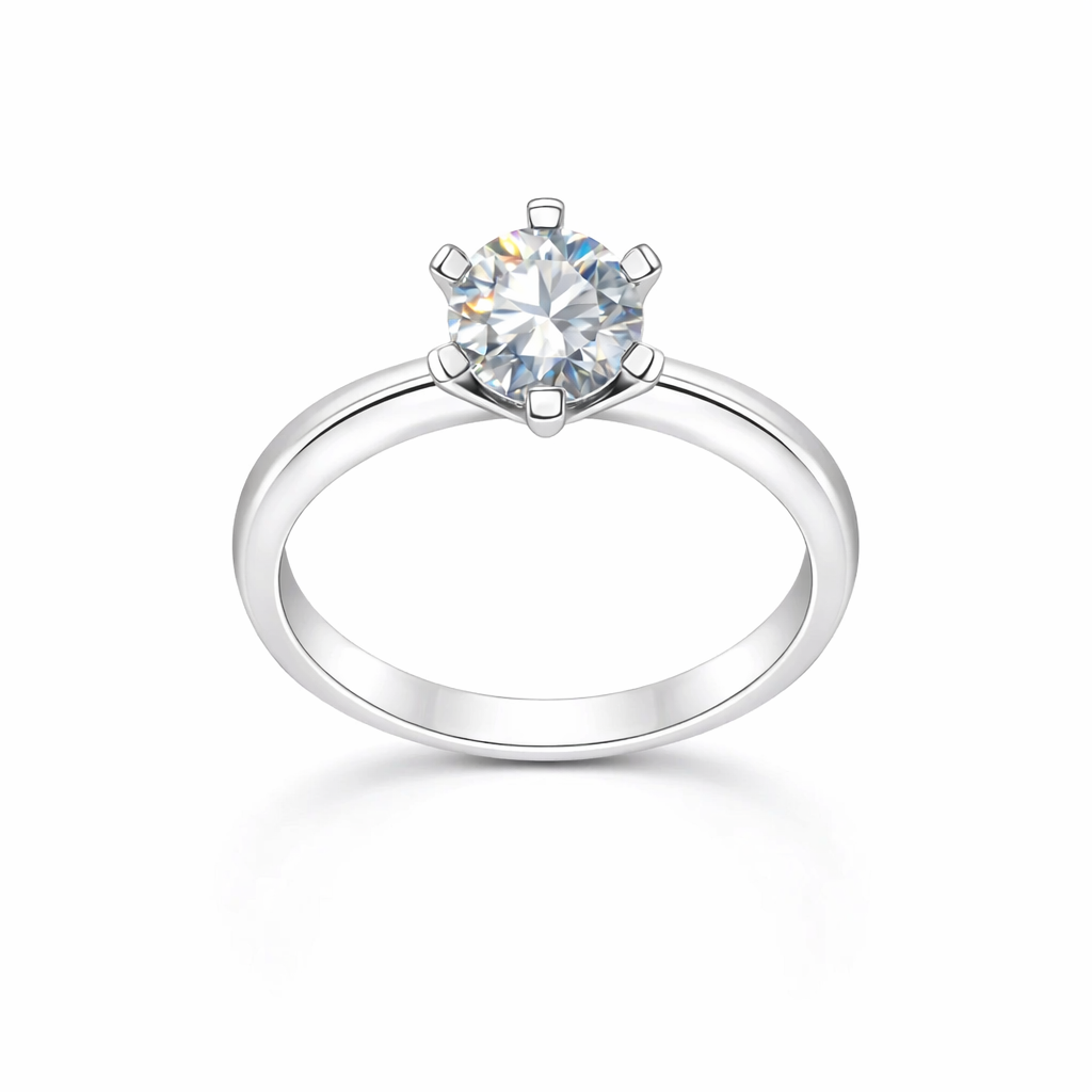 Exquisite Colored Moissanite Ring in Solid 925 Sterling Silver